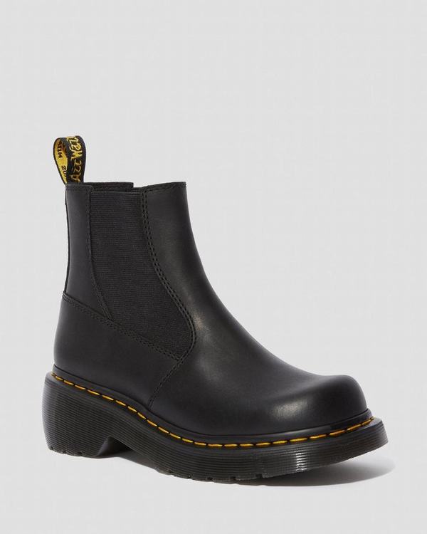 Dr Martens Dámské Boty Na Vysokém Podpatku Oates Luxor Černé, CZ-795803